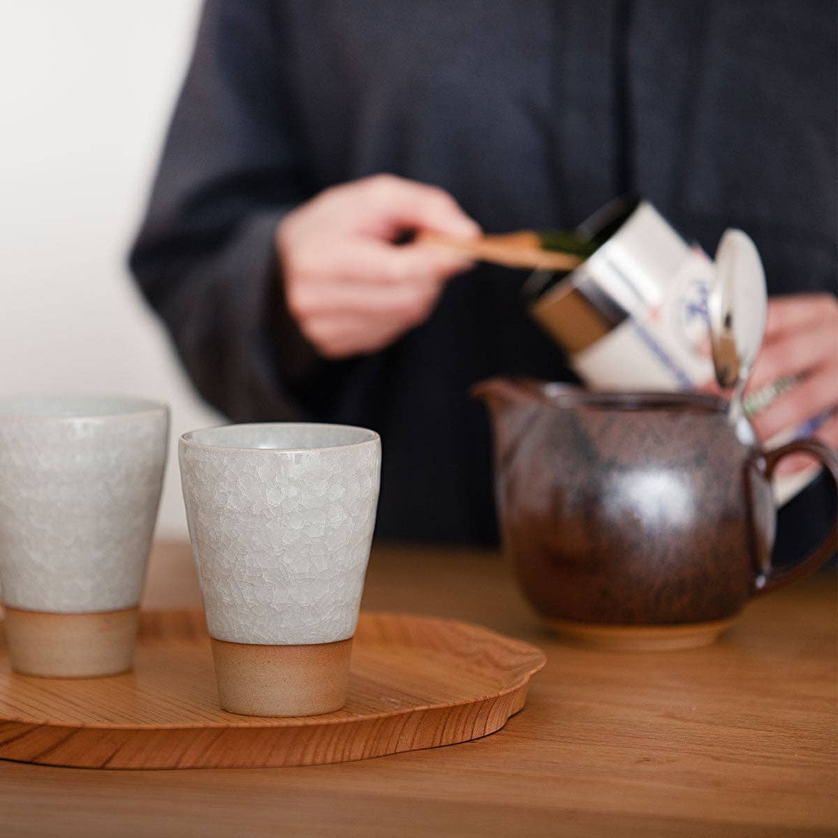 ZERO JAPAN USA Round Ceramic Teapot for Two - Iron Brown